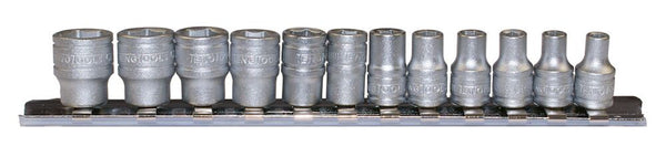 Teng Tools M1412 1/4" Drive 12 Piece MM Socket Clip Rail Set 12 Pieces