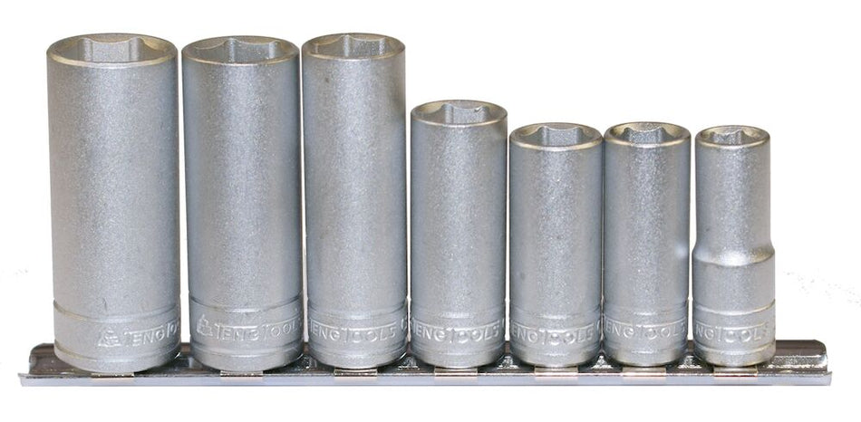Teng Tools M3807 3/8" Drive Deep Metric Clip Rail Socket Set 7 Pieces