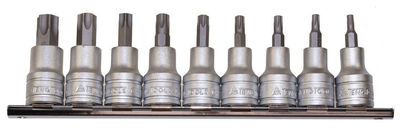 Teng Tools M3813TPX 3/8" Drive TPX Bit Socket Clip Rail Set 9 Pieces