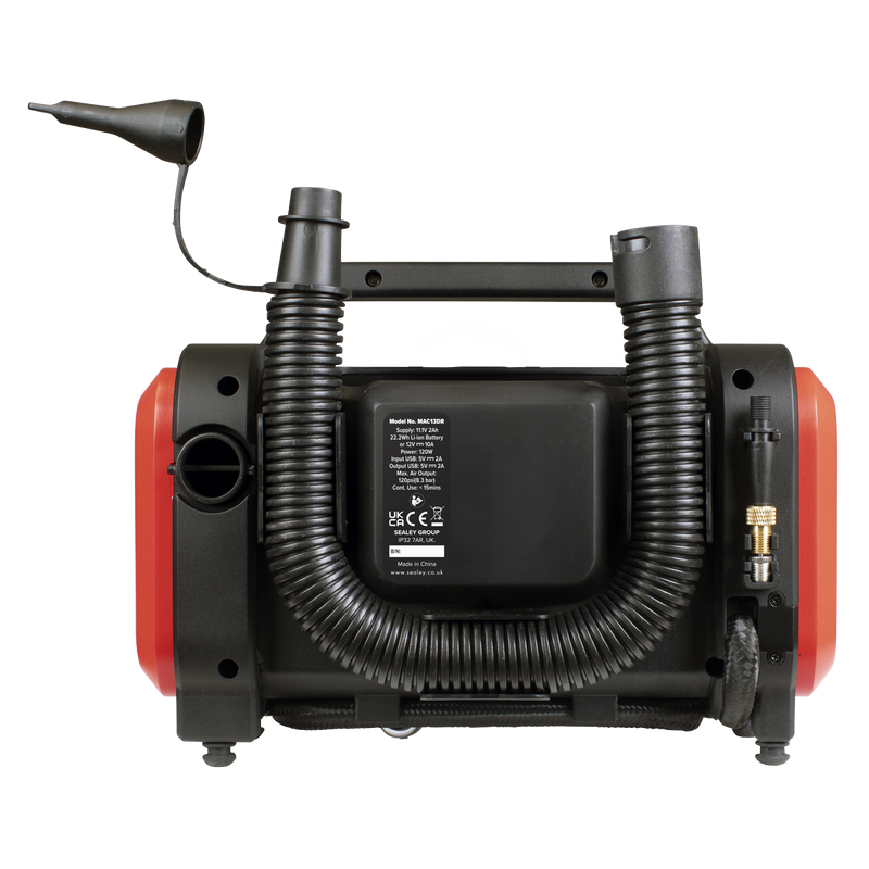 Sealey MAC13DR Rechargeable Tyre Inflator & High Volume Air Pump 12V
