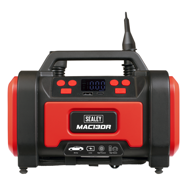 Sealey MAC13DR Rechargeable Tyre Inflator & High Volume Air Pump 12V