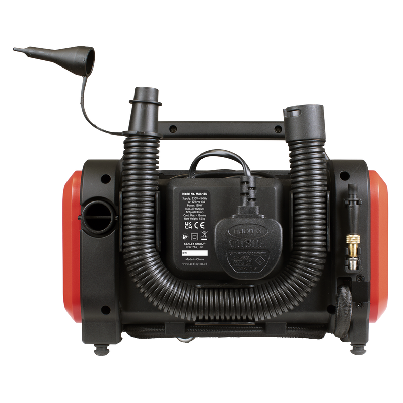 Sealey MAC13D Tyre Inflator & High-Volume Air Pump 12V/230V AC