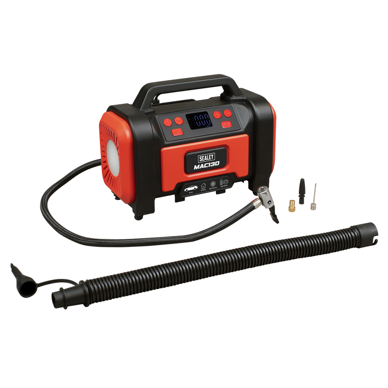 Sealey MAC13D Tyre Inflator & High-Volume Air Pump 12V/230V AC