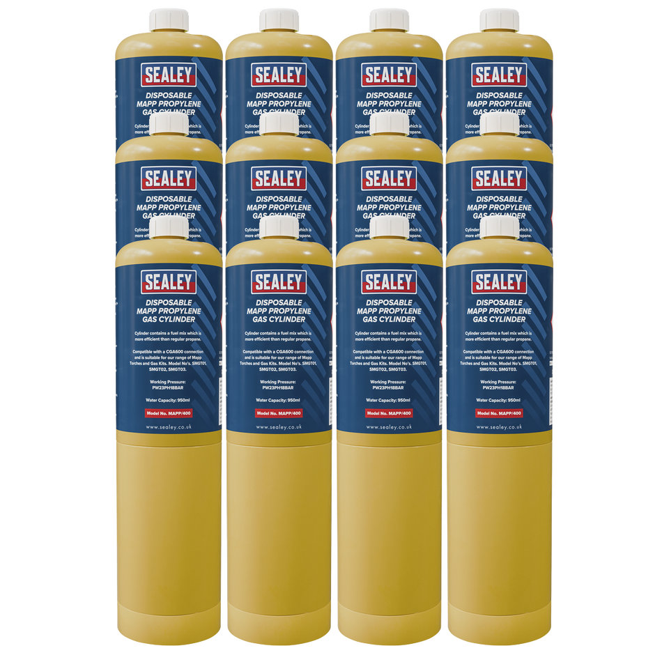 Sealey MAPP/40012 Disposable MAPP Propylene Gas Cylinder - Case of 12