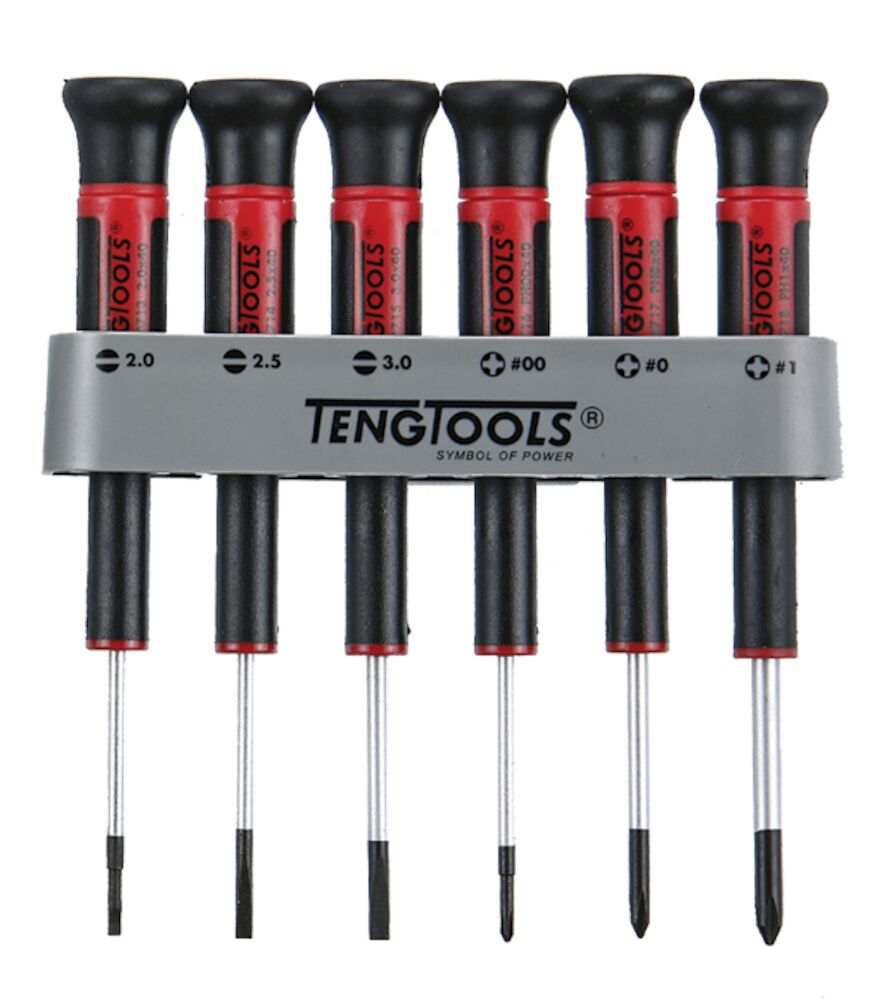 Teng Tools MDM706 Screwdriver Set 6 Piece Mini Flat, PH