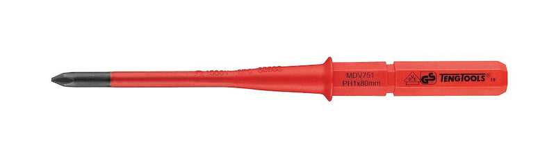 Teng Tools MDV751 Screwdriver Interchangeable PH1 x 80mm Slim