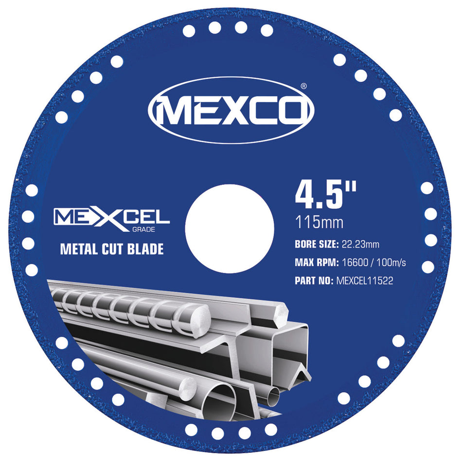 Mexco MEXCEL11522 115MM METAL CUTTING BLADE XCEL GRADE 22.23MM BORE