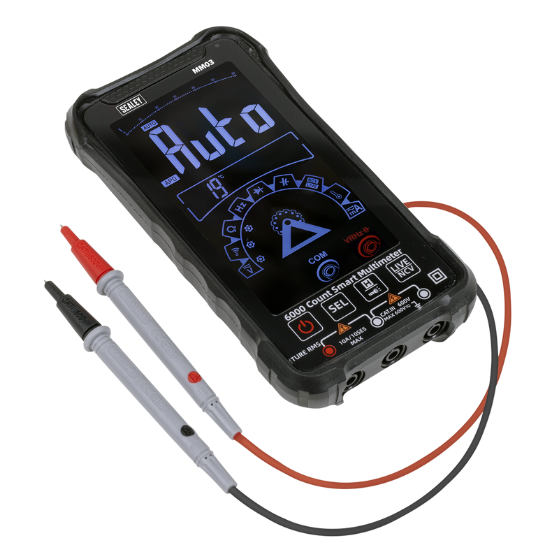 Sealey MM03 Touchscreen Rechargeable Auto-Ranging Digital Smart Multimeter 10-Function