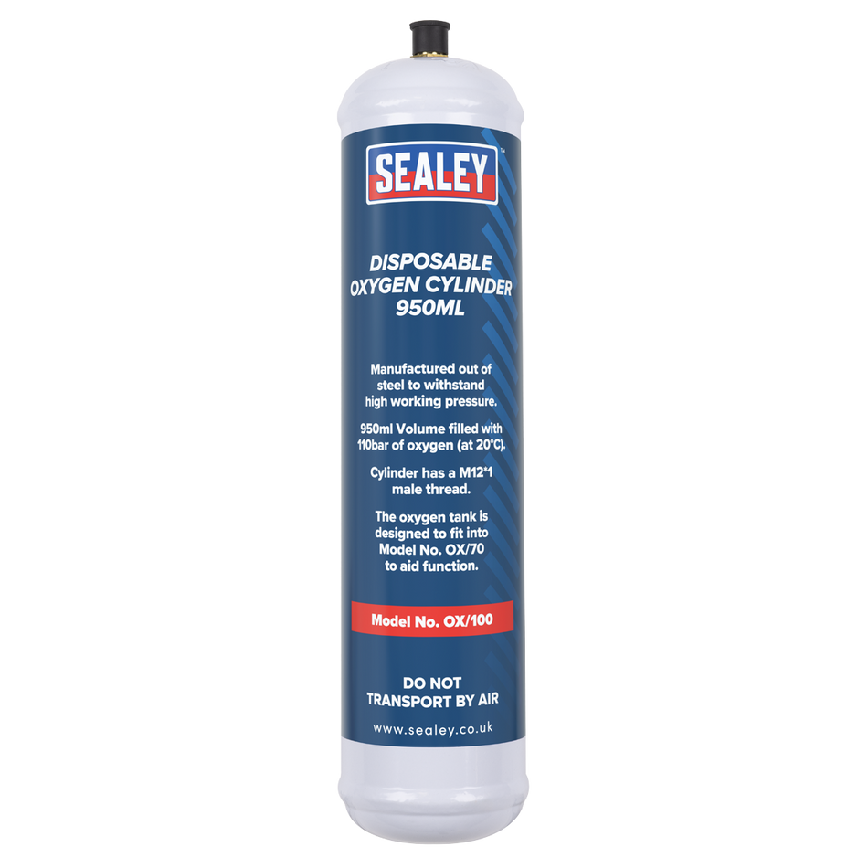 Sealey OX/1006 Disposable Oxygen Cylinder 950ml - Pack of 6