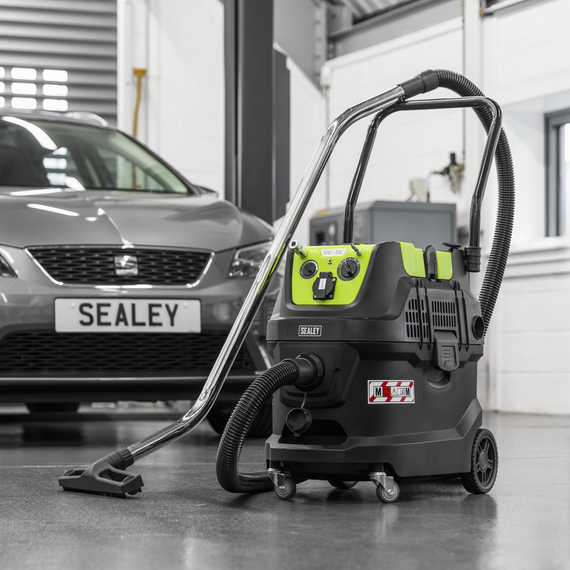 SEALEY PC400MA M Class Dust-Free Industrial Wet & Dry Vacuum Cleaner 40L with Autostart for Air/Electric Power Tools 1600W/230V