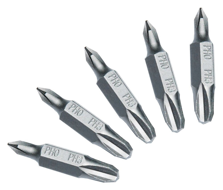 Teng Tools PHH32010205 Double Ended Bit 32mm Length PH1 x PH2 5 Pieces