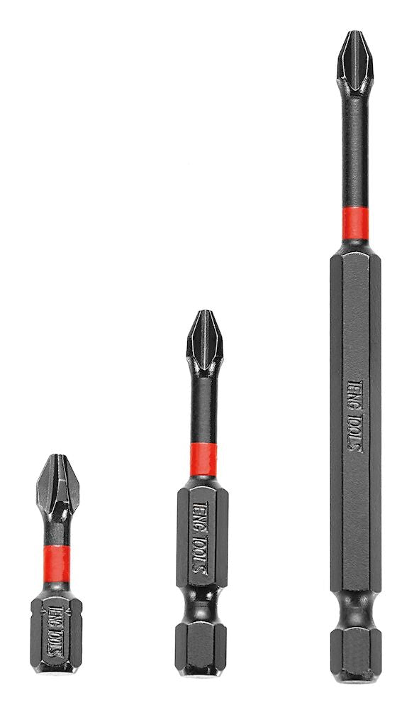 Teng Tools PHP3000205 Impact Bit PH2 30mm Length 1/4" Hex Drive 5 Pieces