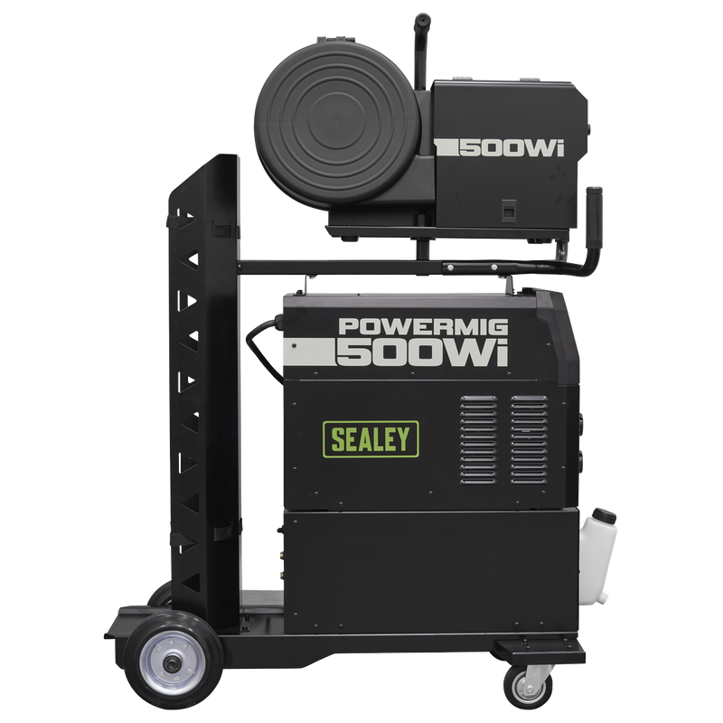 SEALEY POWERMIG500Wi 500A Professional Gas/Gasless MIG/TIG/MMA Inverter Welder with Portable Wire Feeder & Water Cooler 400V 3ph