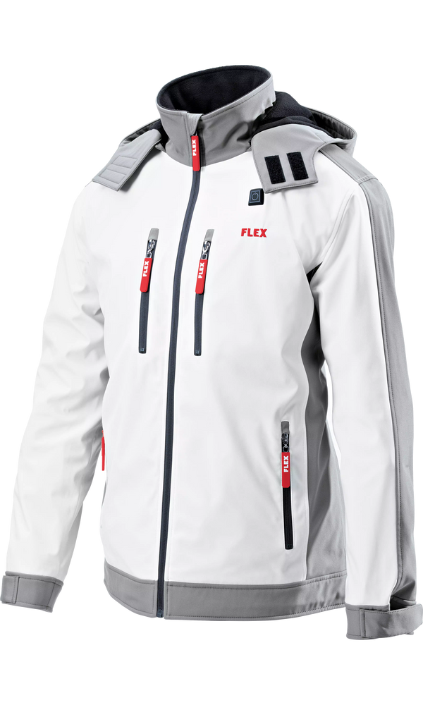 Flex 511943 Tj White 10.8/18.0 Xl Men Battery-Powered Heating Jacket, Soft-Shell
