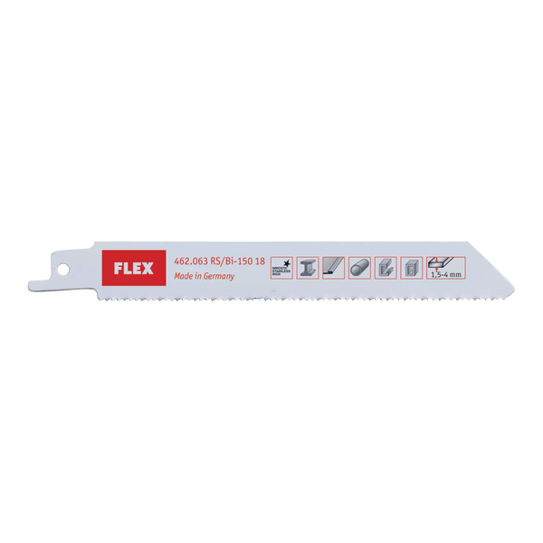 Flex 462063 Rs/Bi-150 18 Ve5 Reciprocating Saw Blades For Metal And Sheet Material
