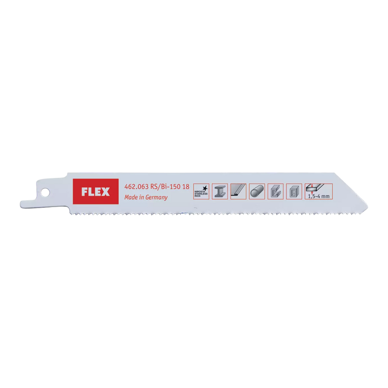 Flex 462063 Rs/Bi-150 18 Ve5 Reciprocating Saw Blades For Metal And Sheet Material