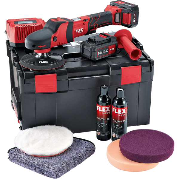 Flex 465119 Pe 150 18.0-Ec/5.0 P-Set Uk Cordless Rotary Polisher 18 V