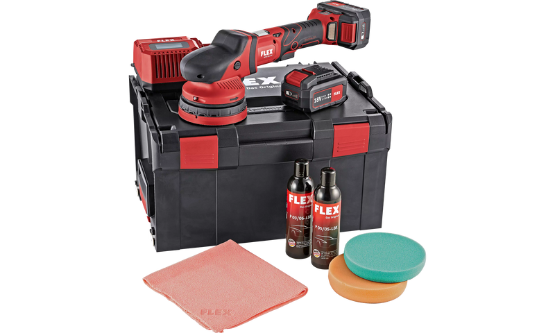 Flex 465089 Xce 8 125 18.0-Ec/5.0 P-Set Uk Cordless Random Orbital Polisher With Positive-Action Drive 18.0 V
