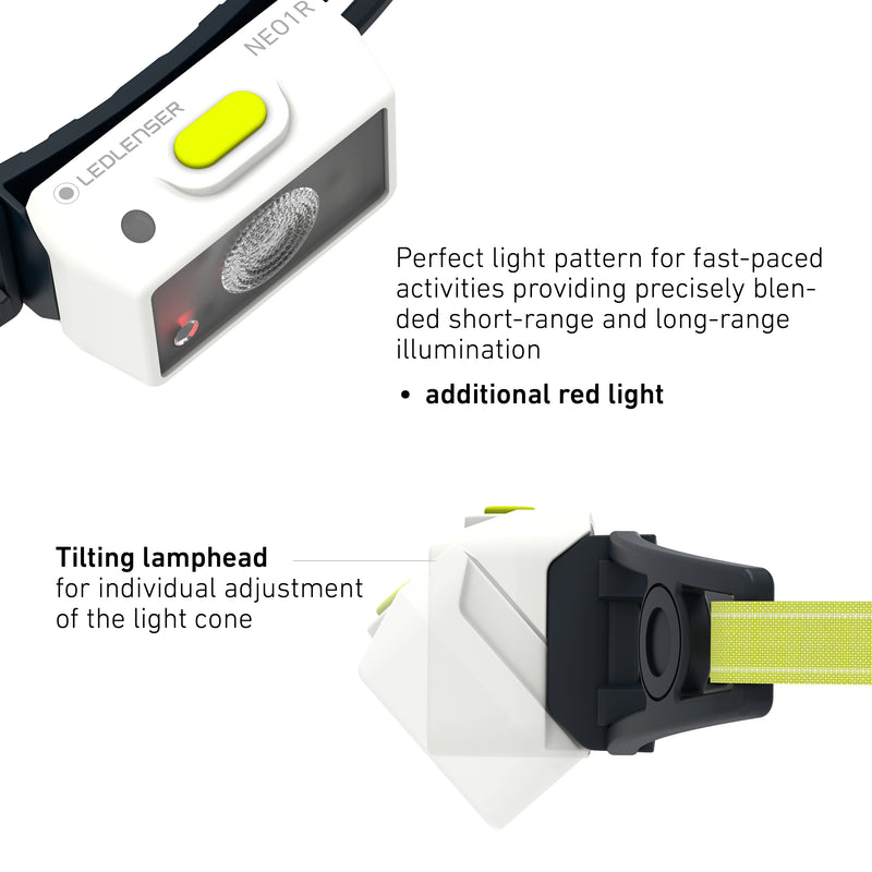 Ledlenser 502720 NEW NEO1R RECHARGEABLE LED Headlamp - Lime/White (250)