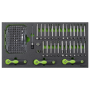 Sealey S01275 Siegen Specialised Bit Set & Folding Hex Keys with Tool Tray 170pc