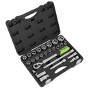 Sealey S01288 Siegen Extending Ratchet Socket Set 1/2"Sq Drive 26pc