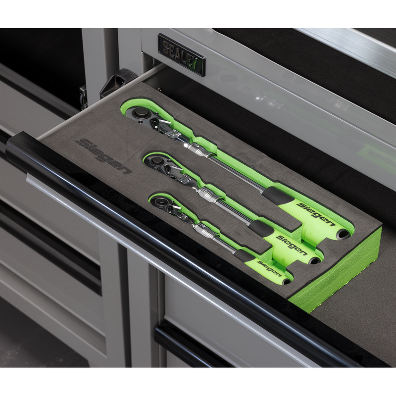 SEALEY S01297 Siegen Extendable Flexi-Head Ratchet Wrench Set 3pc