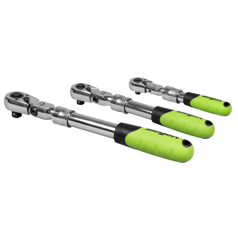 SEALEY S01297 Siegen Extendable Flexi-Head Ratchet Wrench Set 3pc