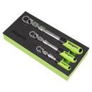 SEALEY S01297 Siegen Extendable Flexi-Head Ratchet Wrench Set 3pc