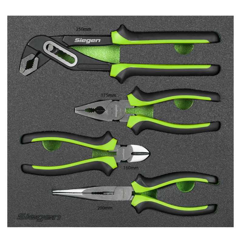 SEALEY S01298 Siegen Comfort Grip Pliers Set 4pc