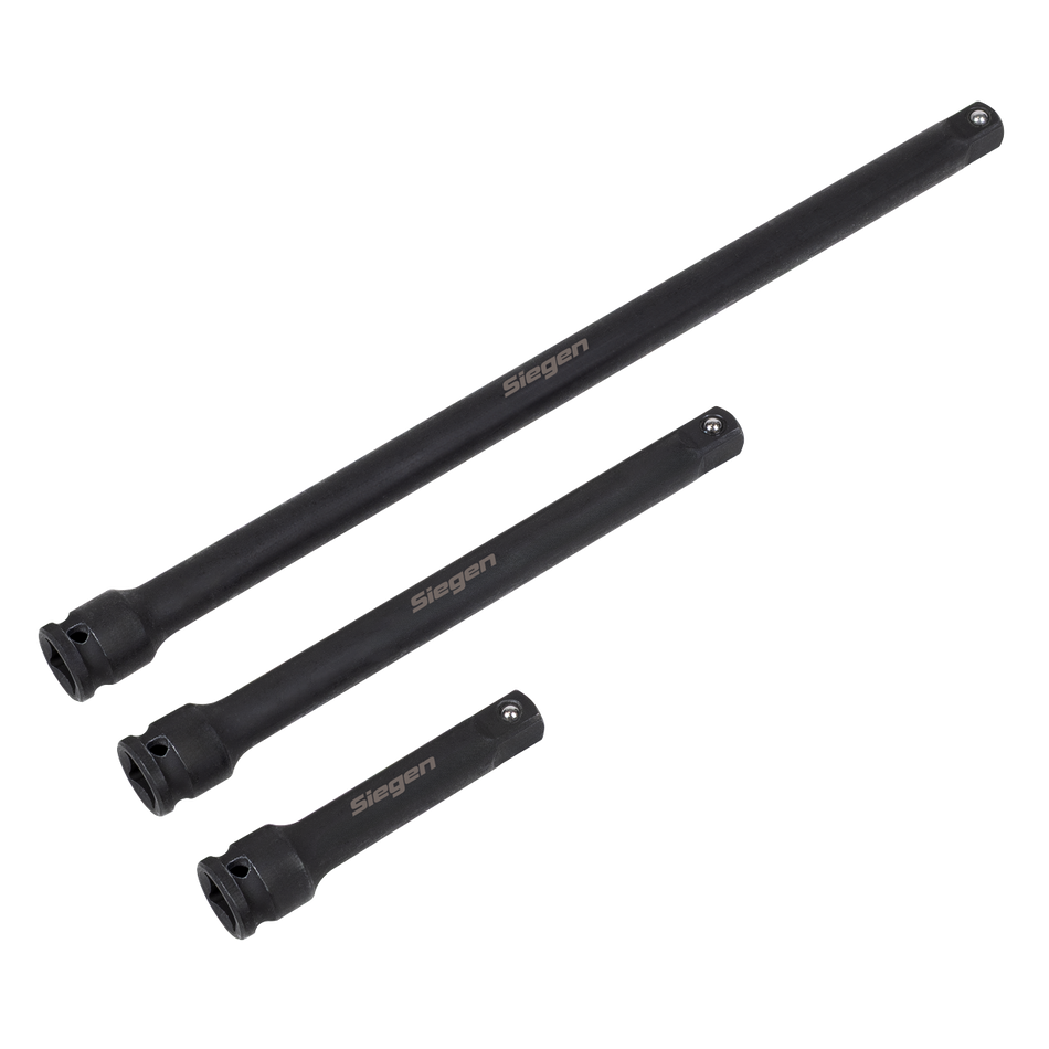 Sealey S01321 Siegen Impact Extension Bar Set 3/8"Sq Drive 3pc