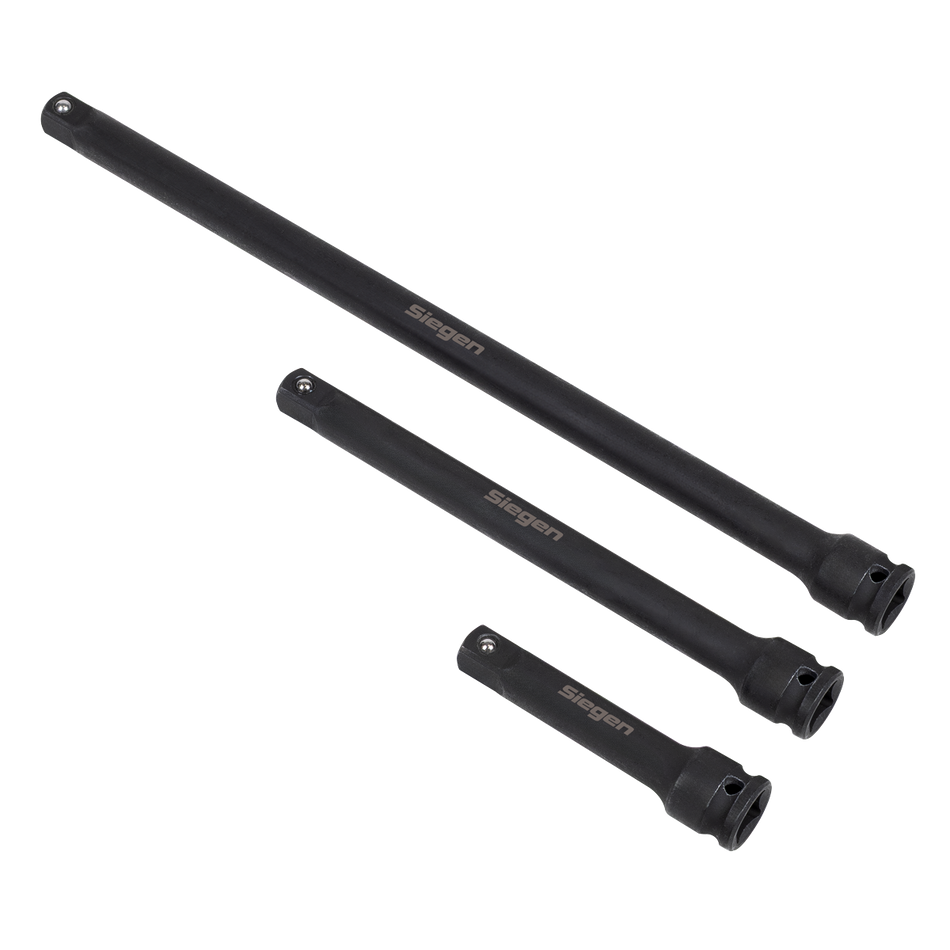 Sealey S01321 Siegen Impact Extension Bar Set 3/8"Sq Drive 3pc