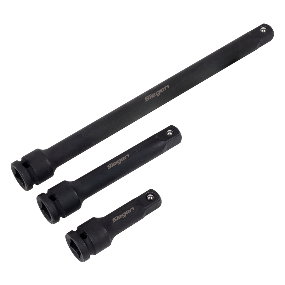 Sealey S01322 Siegen Impact Extension Bar Set 1/2"Sq Drive 3pc