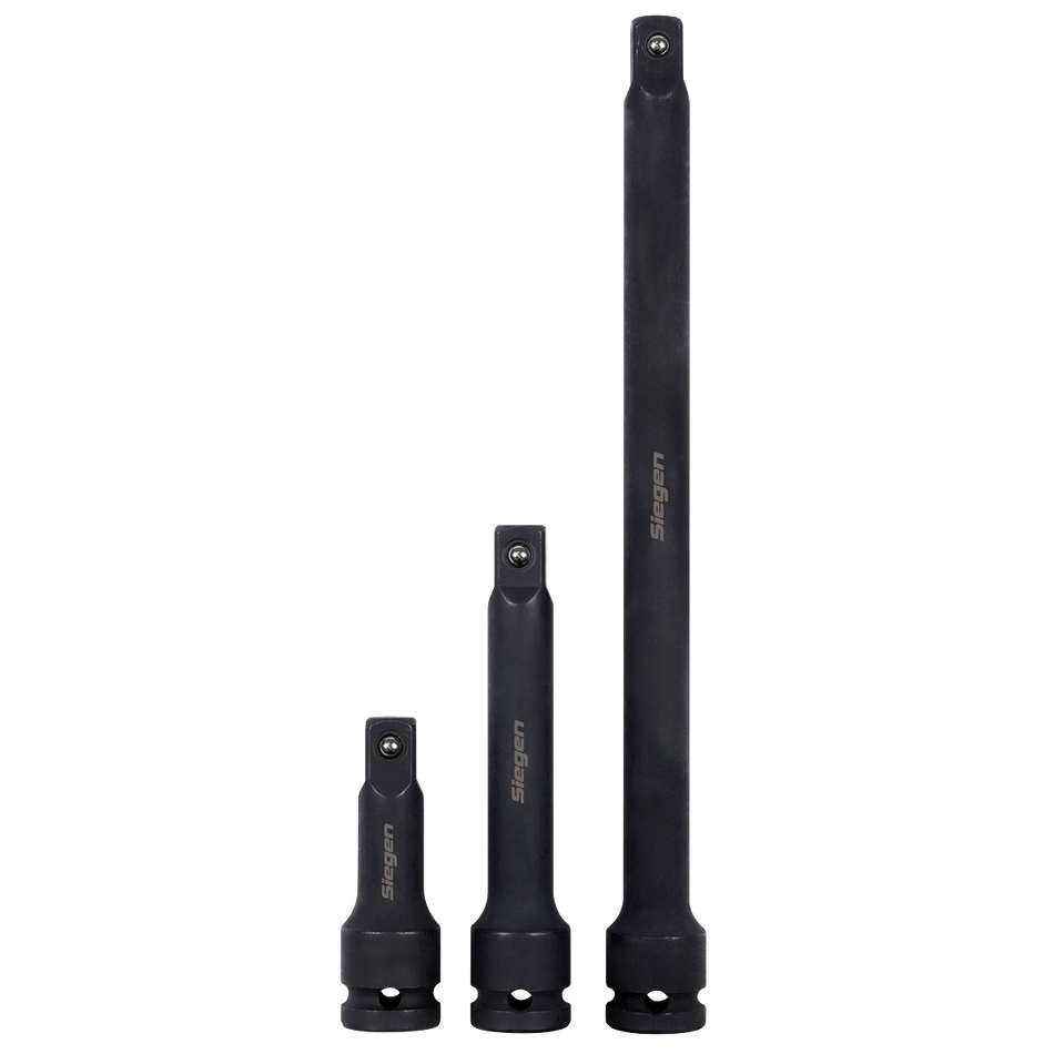 Sealey S01322 Siegen Impact Extension Bar Set 1/2"Sq Drive 3pc