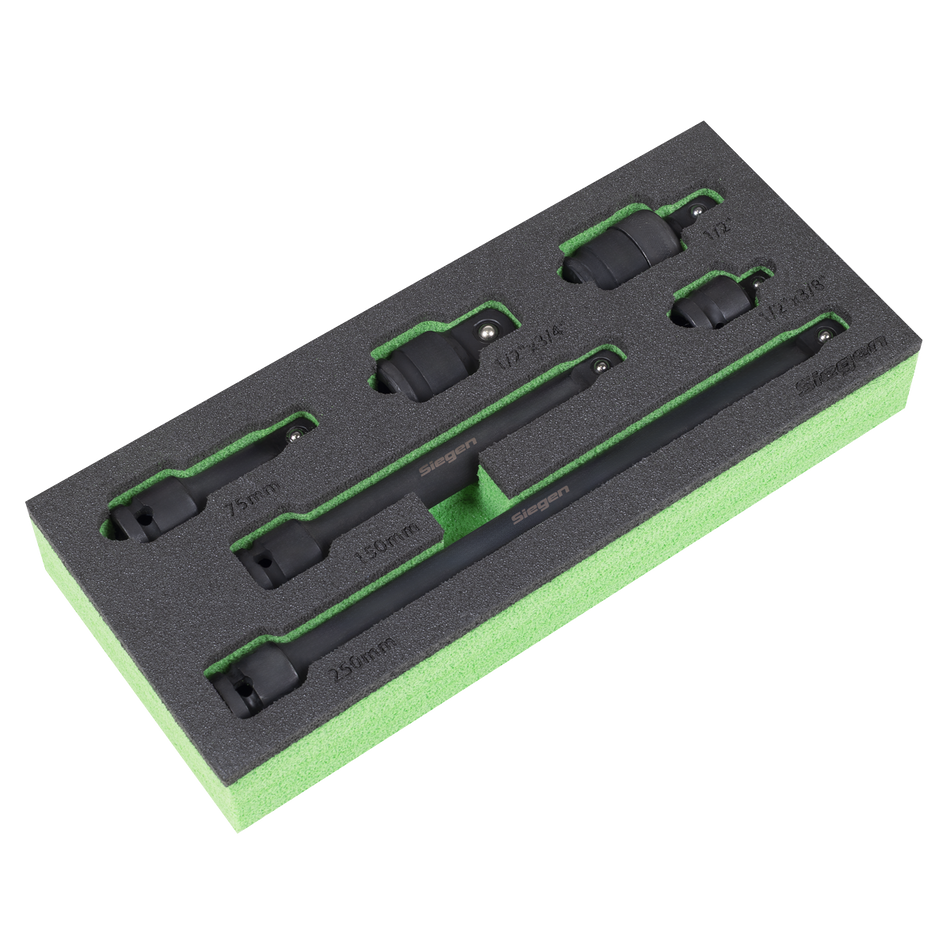 Sealey S01323 Siegen Impact Adaptor & Extension Bar Set 1/2"Sq Drive 6pc