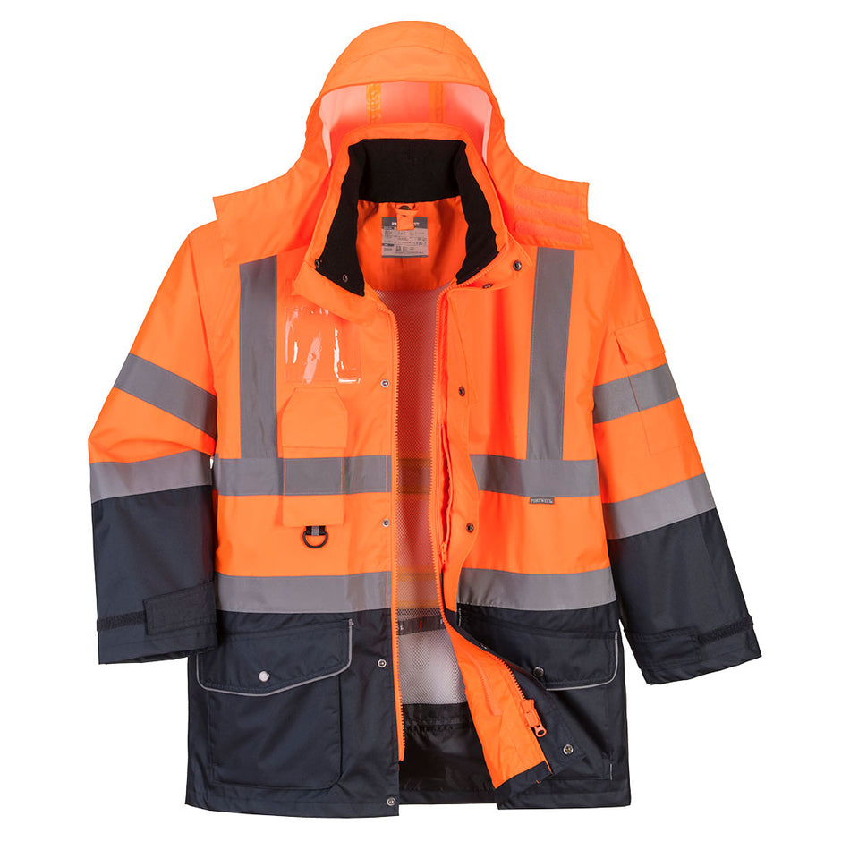 Portwest Hi-Vis Breathable 7-in-1 Contrast Traffic Jacket