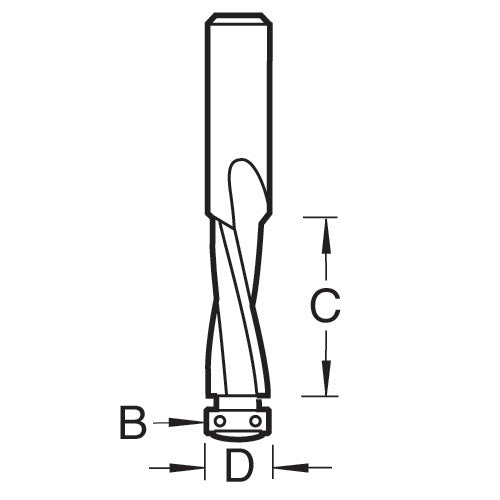 Trend Tools S64/2LHX1/4STC Guided Spiral Downcut 6.3X25.4Mm