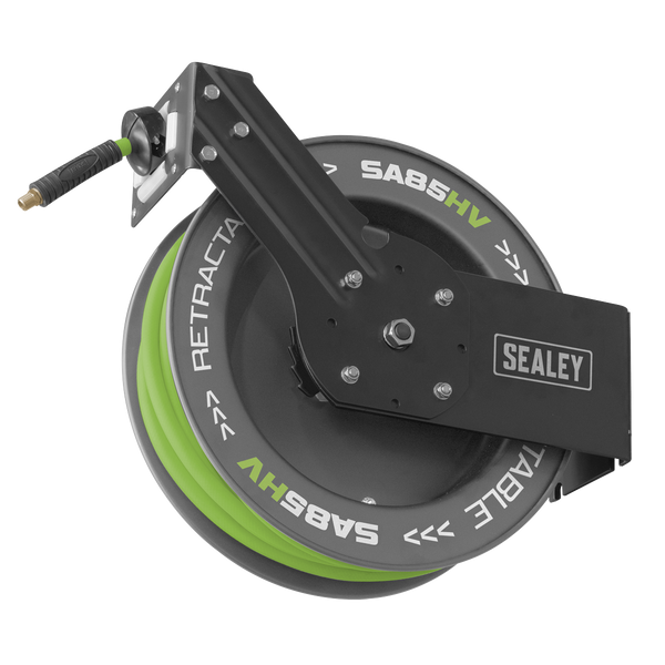 Sealey SA85HV 20m Retractable High-Visibility PVC Air Hose with Steel Reel 10mm ID