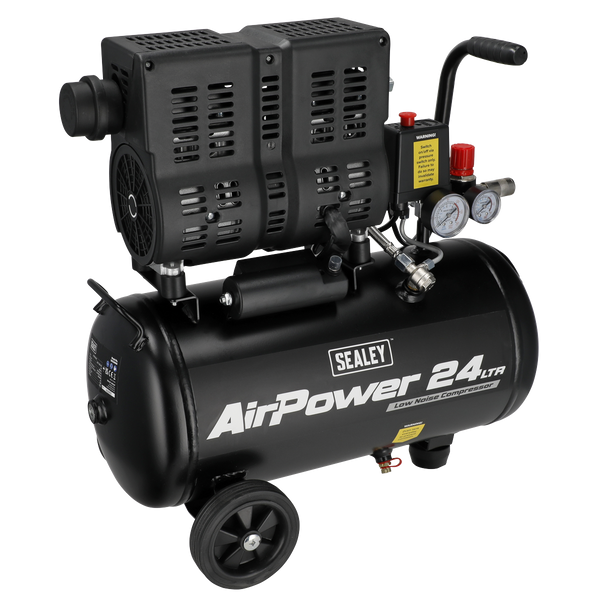 Sealey SAC2400S 24L Low Noise Oil Free Direct Drive Air Compressor 1hp