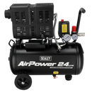 Sealey SAC2400S 24L Low Noise Oil Free Direct Drive Air Compressor 1hp