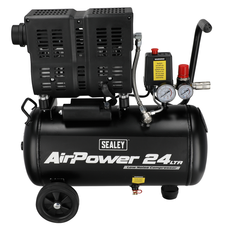 Sealey SAC2400S 24L Low Noise Oil Free Direct Drive Air Compressor 1hp