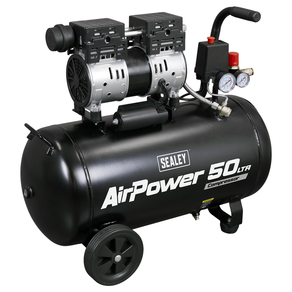 Sealey SAC5000S 50L Low Noise Oil Free Direct Drive Air Compressor 1hp