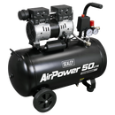 Sealey SAC5000S 50L Low Noise Oil Free Direct Drive Air Compressor 1hp