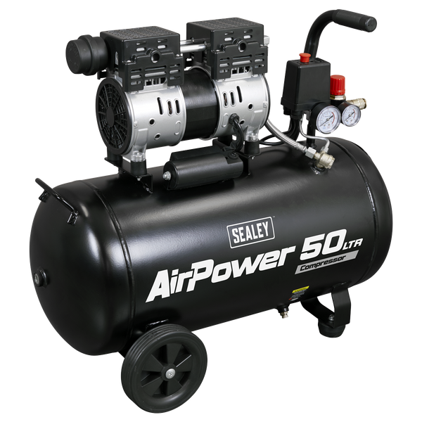 Sealey SAC5000S 50L Low Noise Oil Free Direct Drive Air Compressor 1hp