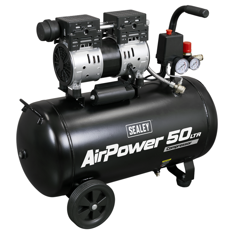 Sealey SAC5000S 50L Low Noise Oil Free Direct Drive Air Compressor 1hp