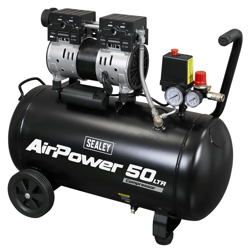 Sealey SAC5000S 50L Low Noise Oil Free Direct Drive Air Compressor 1hp