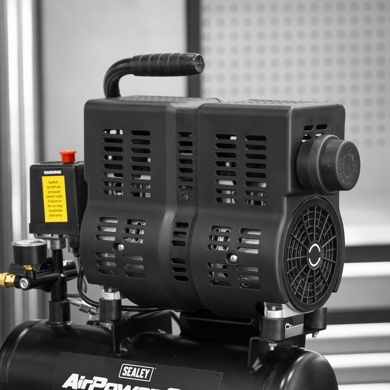 Sealey SAC6000S 6L Oil Free Low Noise Direct Drive Air Compressor 1hp