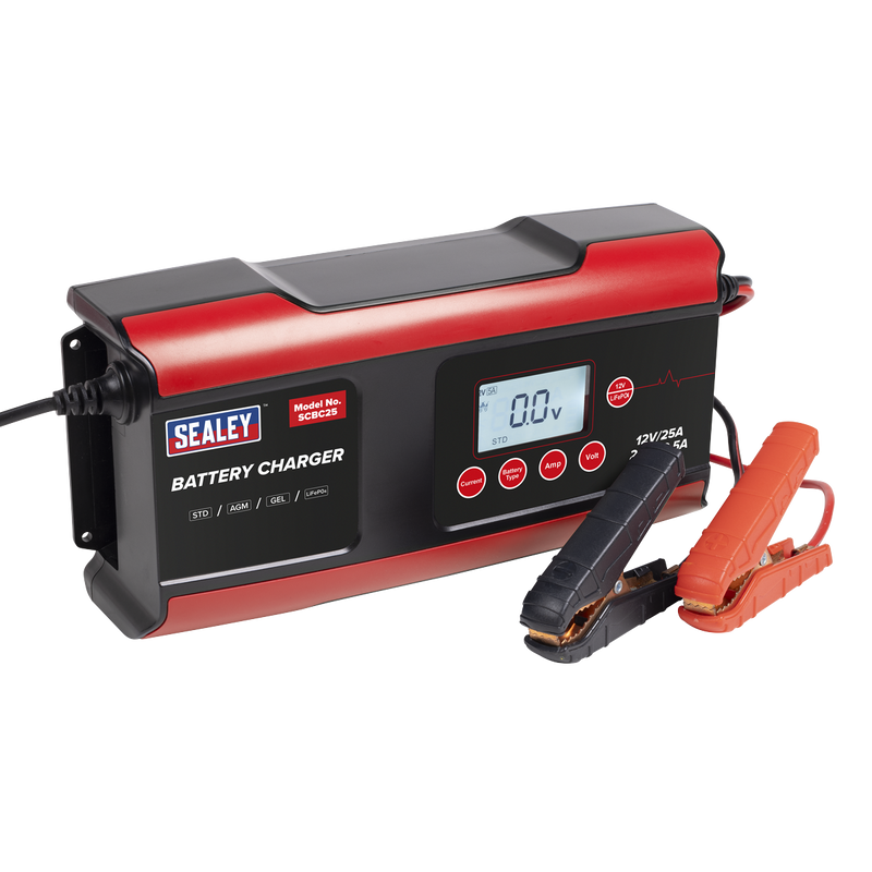 Sealey SCBC25 12/24V Compact Smart Battery Charger and Maintainer 25A