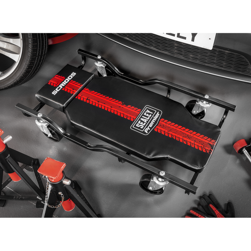 SEALEY SCR100S Steel Creeper with 4 Rough Ground Wheels