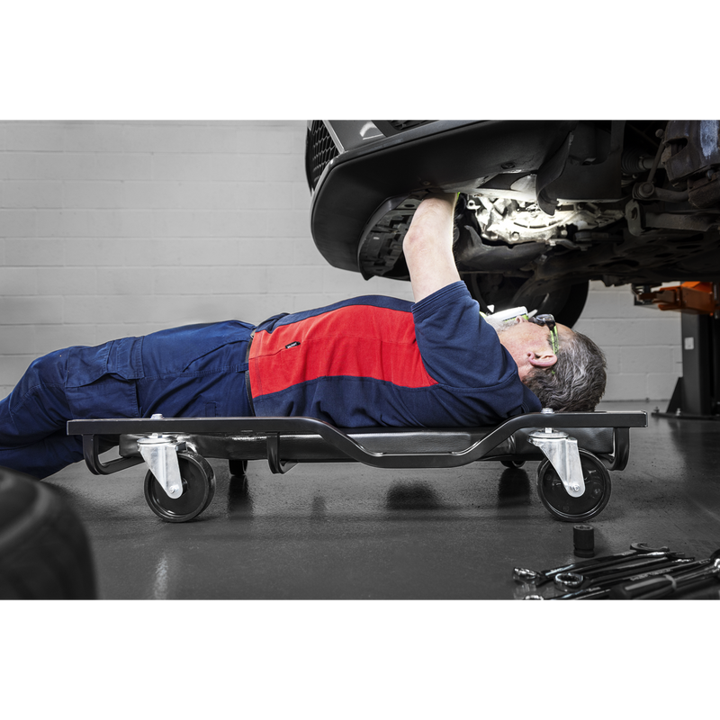 SEALEY SCR100S Steel Creeper with 4 Rough Ground Wheels