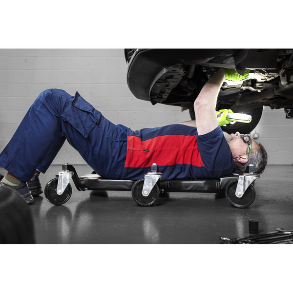 SEALEY SCR101P Steel Creeper with 6 Rough Ground 5" Wheels & Headrest